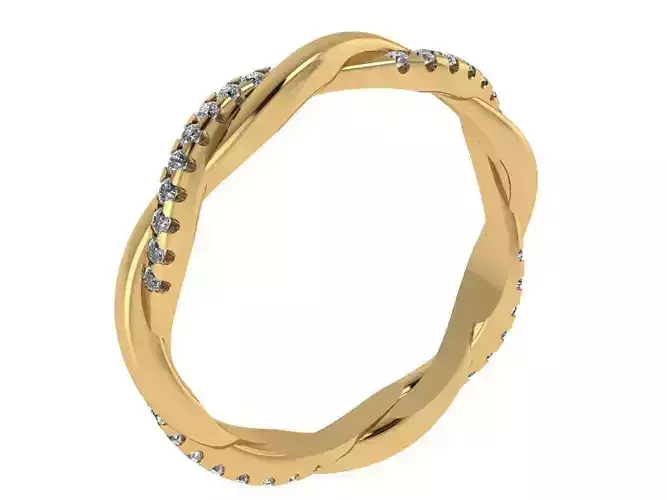 twisted band 1 side diamond 