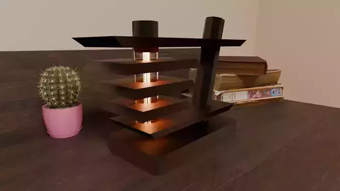 Funk Wood Steps Lamp with Edison Bulb