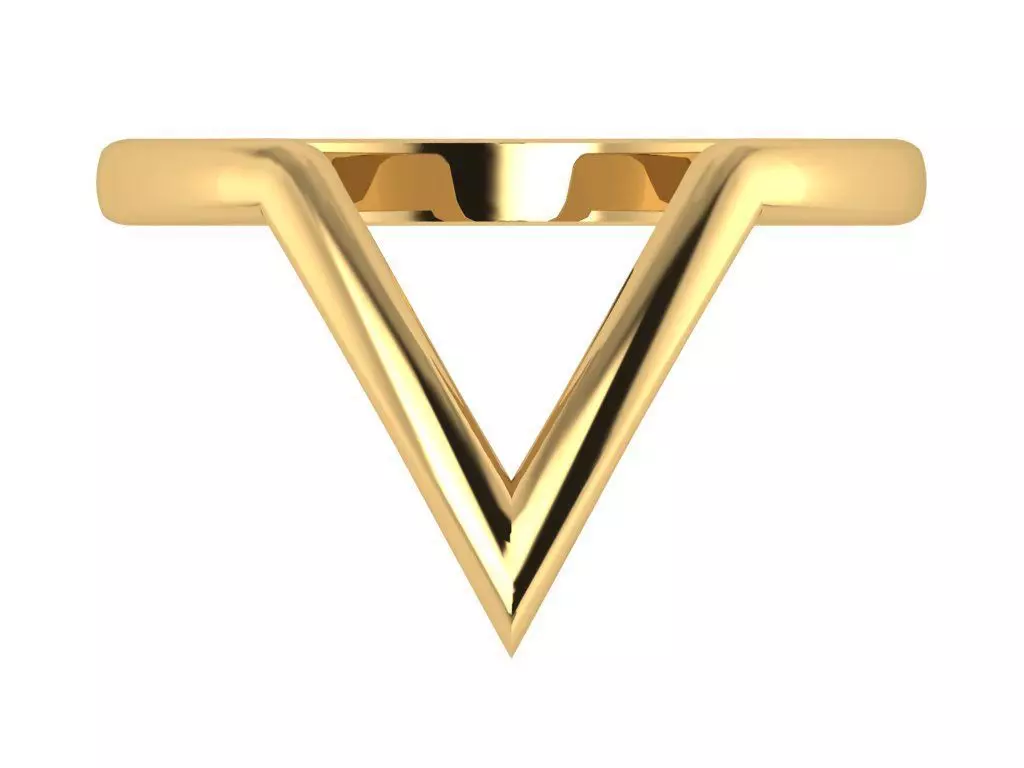 V shape fashion ring 3D print model_2