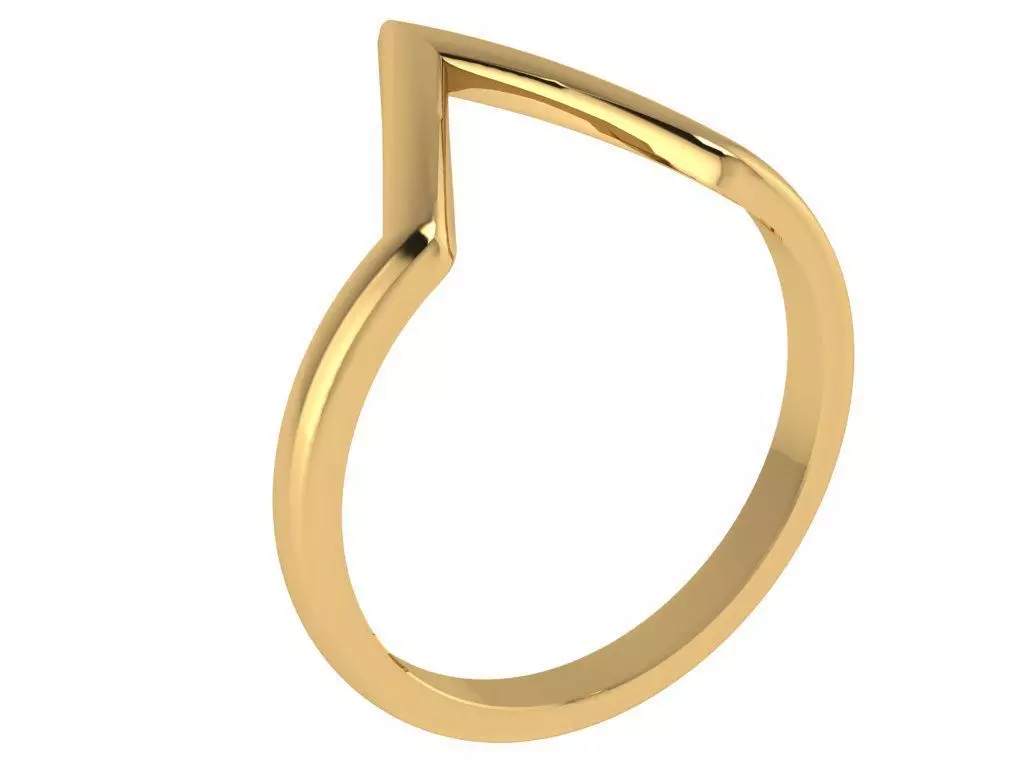 V shape fashion ring 3D print model_0