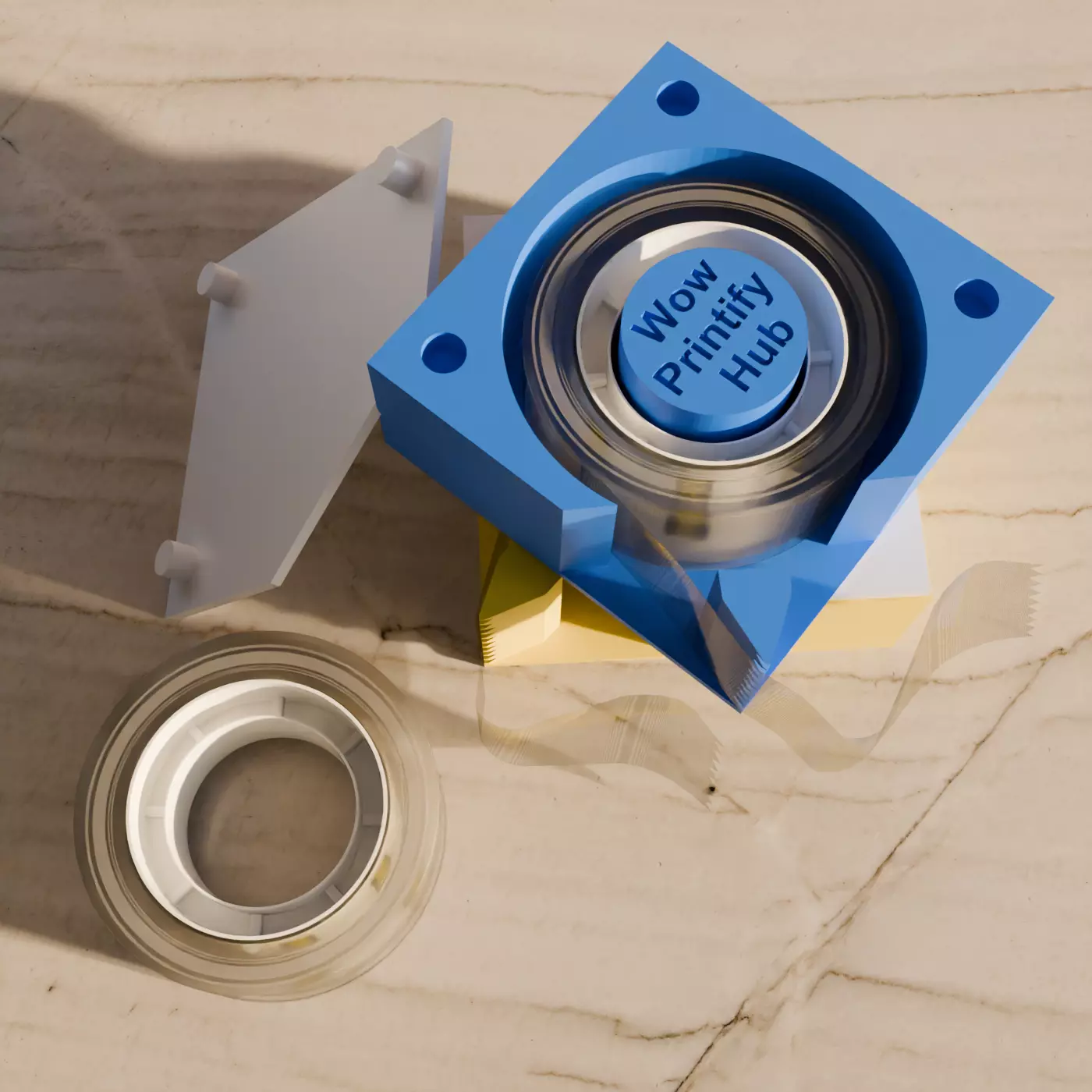 Small Clear cotch Tape Dispenser STL Handheld Easy Grip 3D print model_2