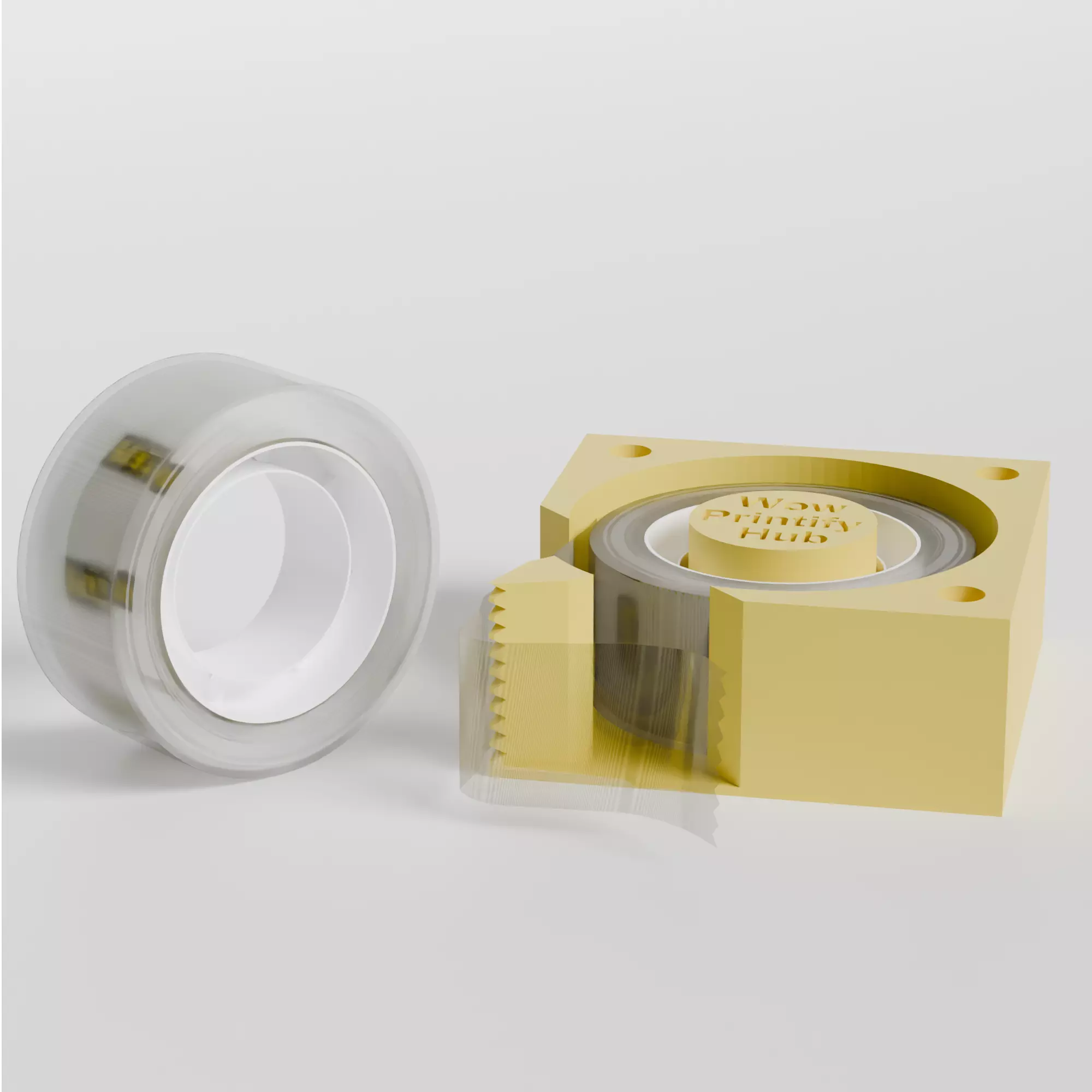 Small Clear cotch Tape Dispenser STL Handheld Easy Grip 3D print model_5