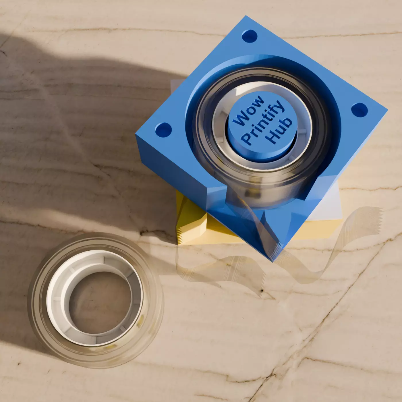 Small Clear cotch Tape Dispenser STL Handheld Easy Grip 3D print model_8