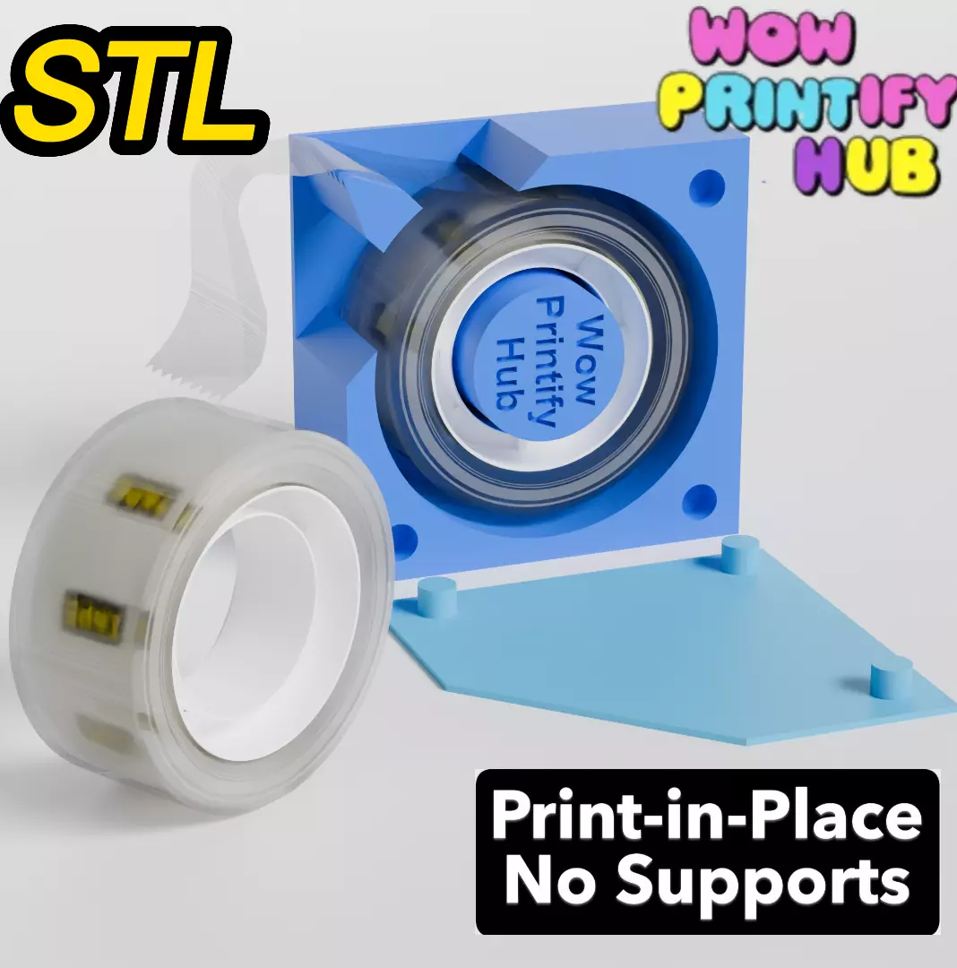 Small Clear cotch Tape Dispenser STL Handheld Easy Grip 3D print model_0