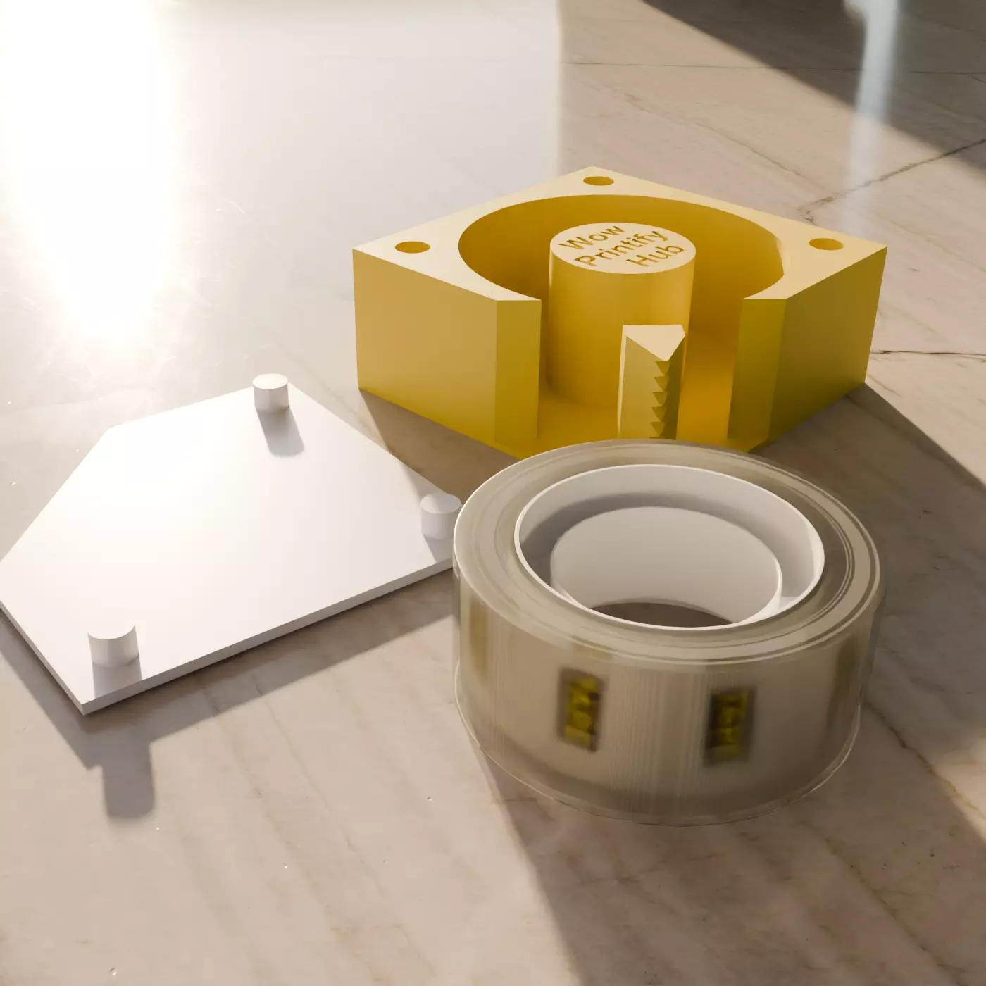 Small Clear cotch Tape Dispenser STL Handheld Easy Grip 3D print model_3