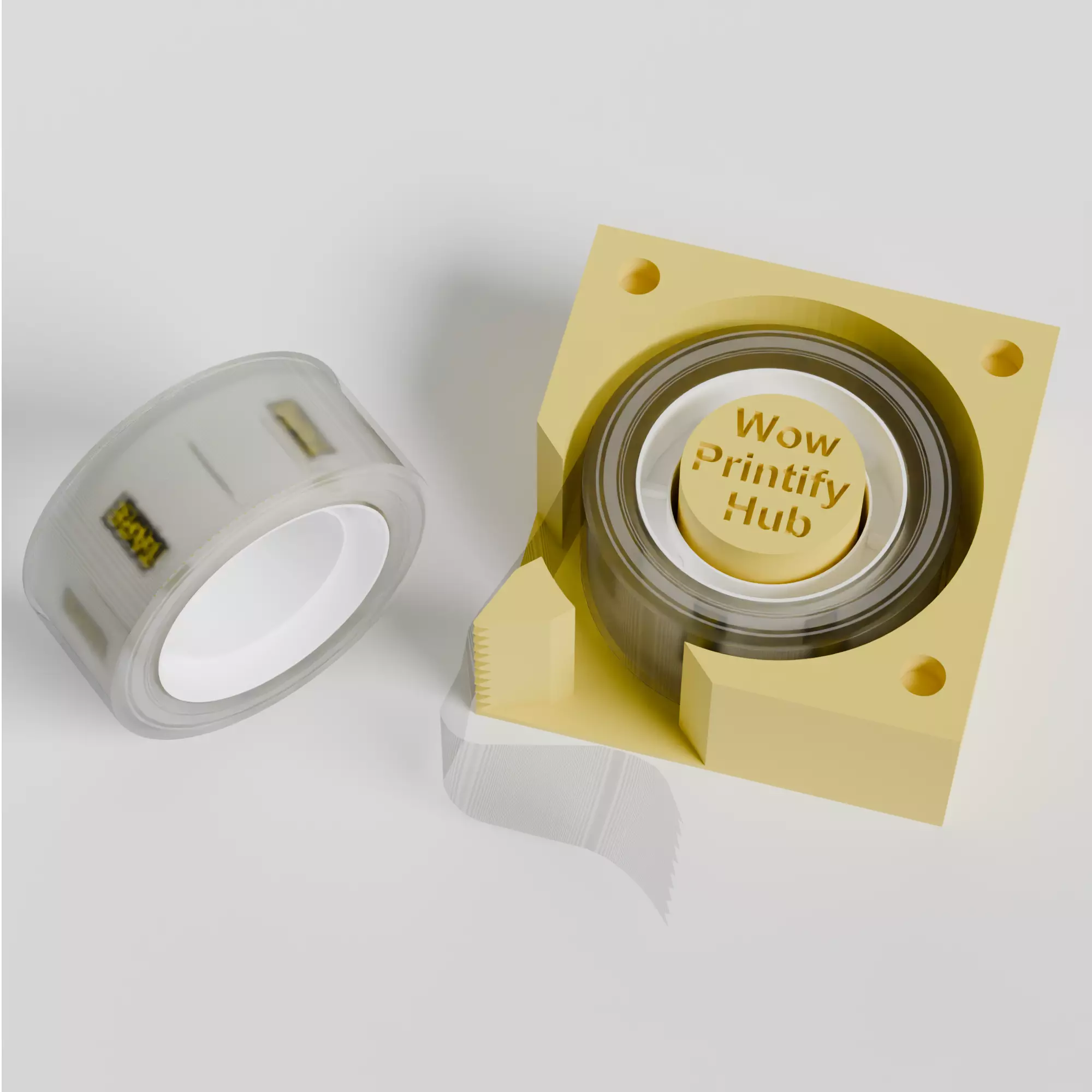 Small Clear cotch Tape Dispenser STL Handheld Easy Grip 3D print model_6