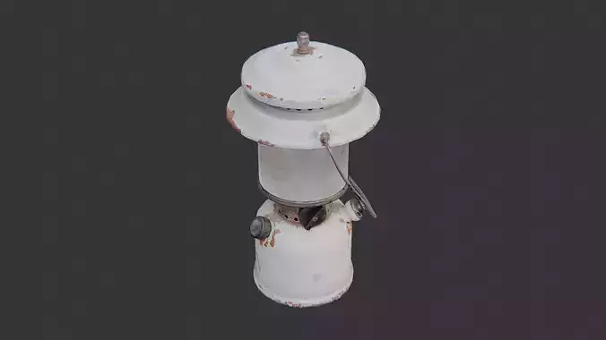 Gas Lantern with Glass Globe Rusted