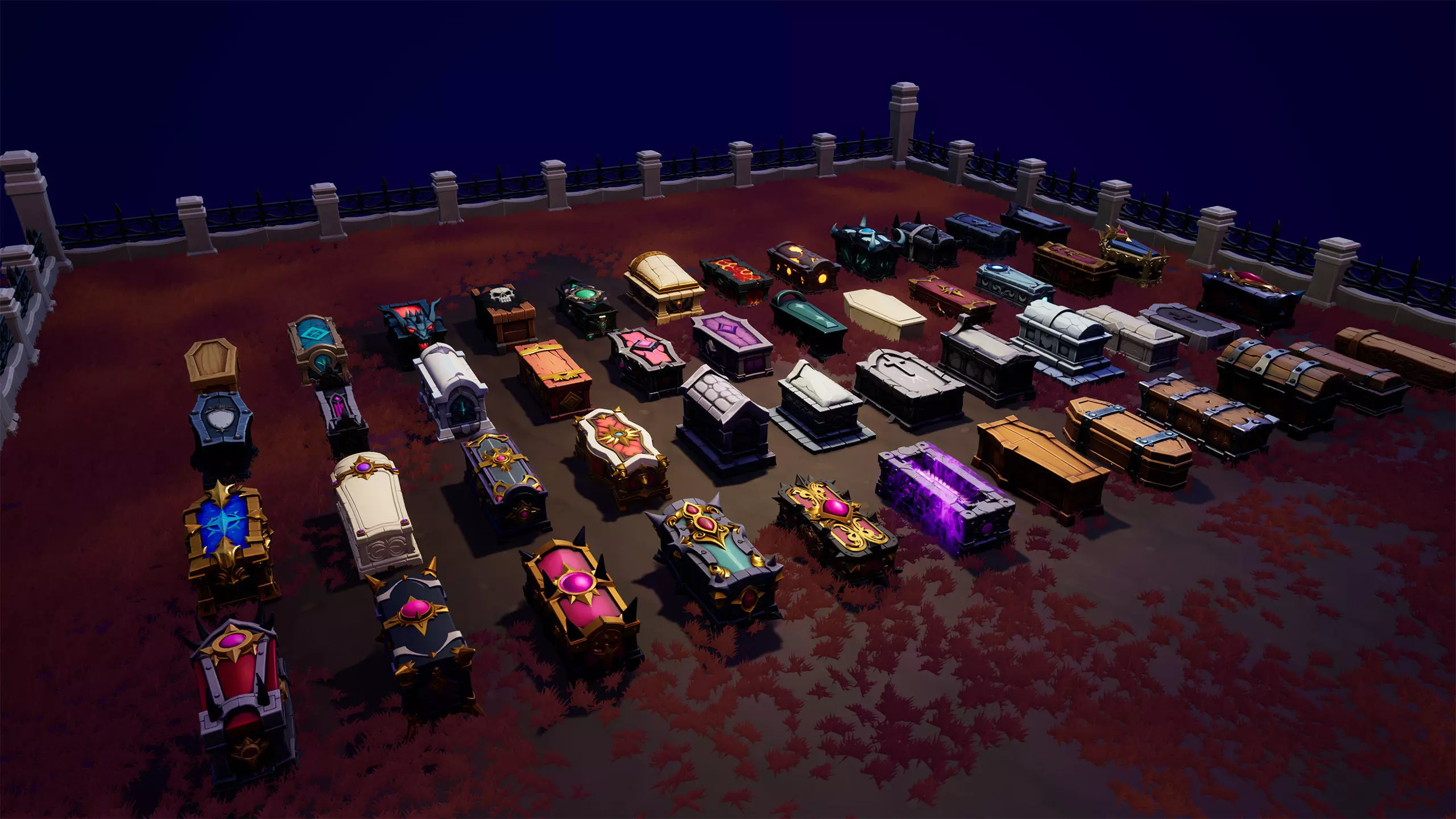 48 Stylized Coffin Pack - Lowpoly and Gameready - FBX and UE Low-poly 3D model_6