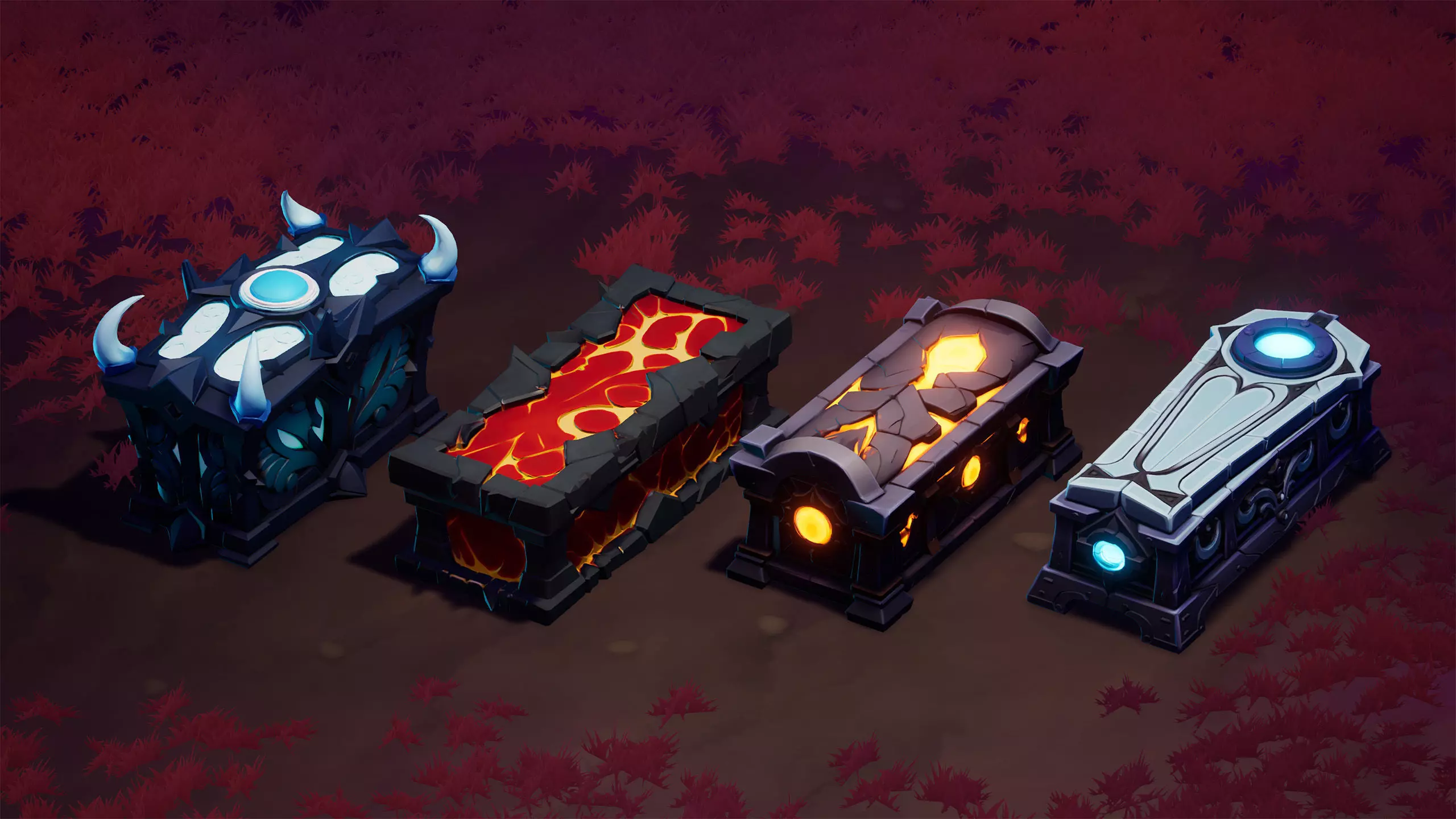 48 Stylized Coffin Pack - Lowpoly and Gameready - FBX and UE Low-poly 3D model_3