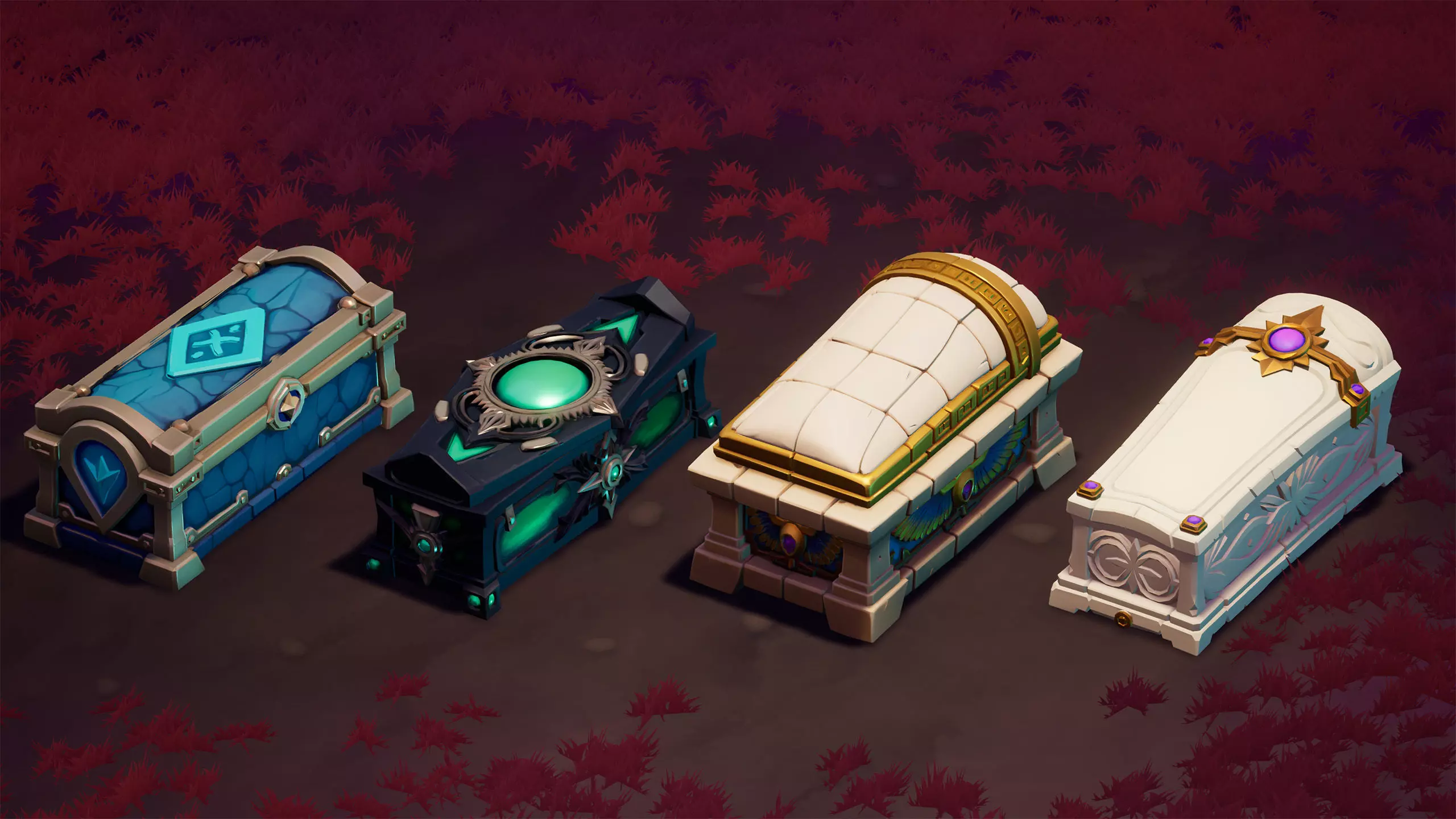 48 Stylized Coffin Pack - Lowpoly and Gameready - FBX and UE Low-poly 3D model_15