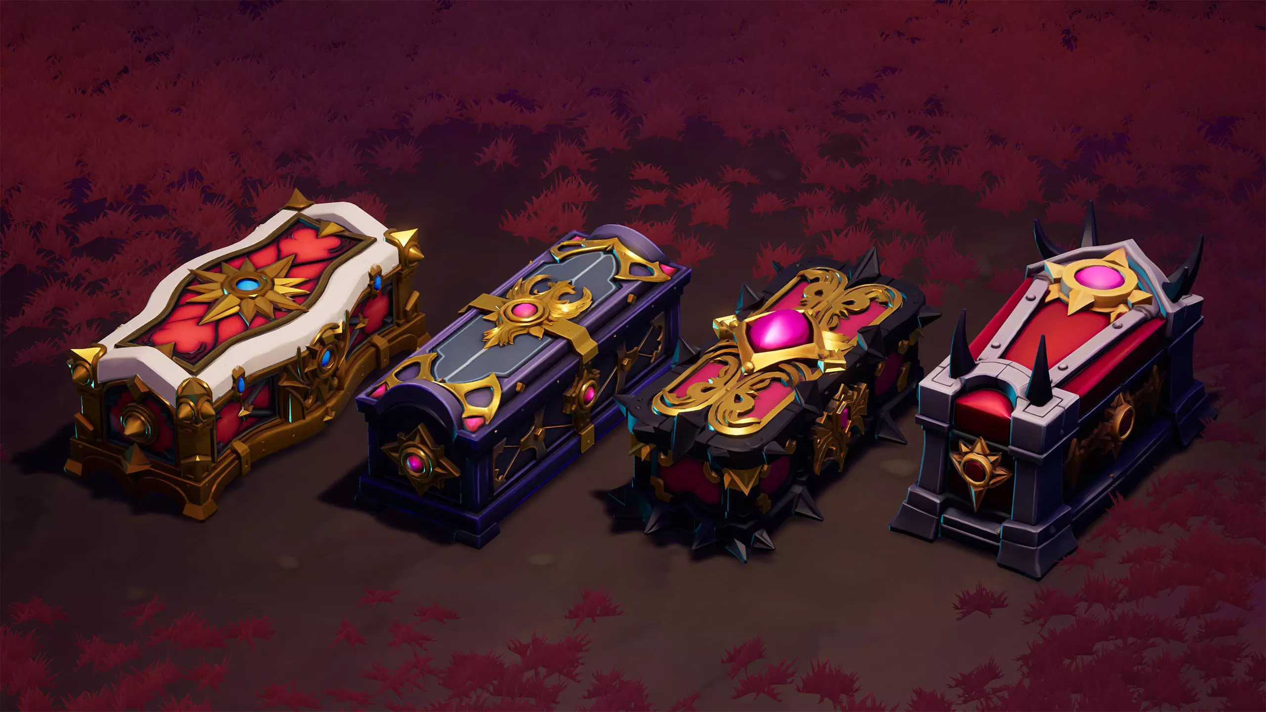 48 Stylized Coffin Pack - Lowpoly and Gameready - FBX and UE Low-poly 3D model_4
