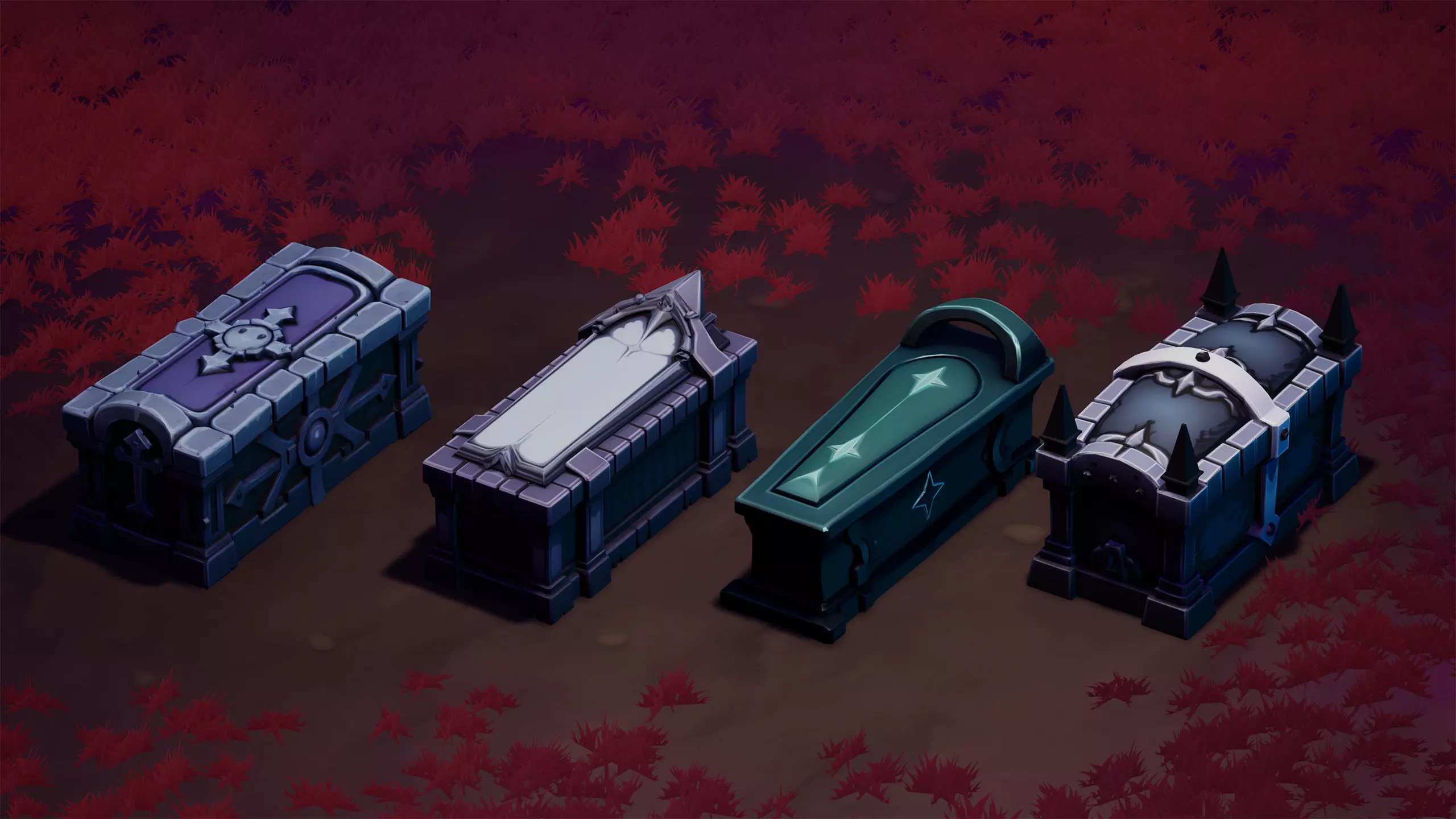 48 Stylized Coffin Pack - Lowpoly and Gameready - FBX and UE Low-poly 3D model_19