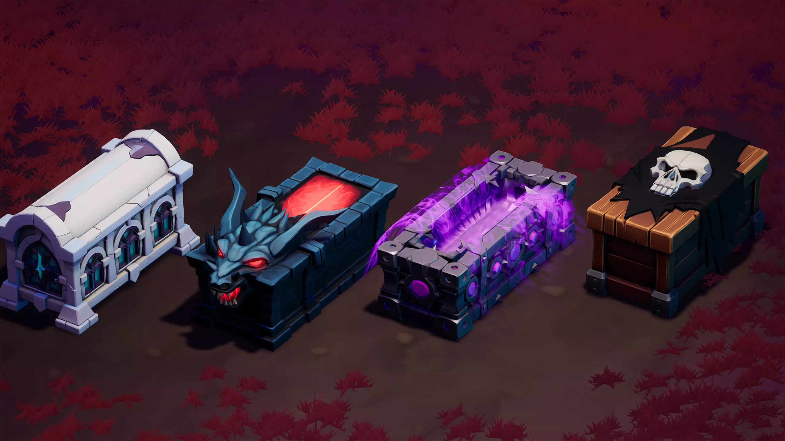 48 Stylized Coffin Pack - Lowpoly and Gameready - FBX and UE Low-poly 3D model_16