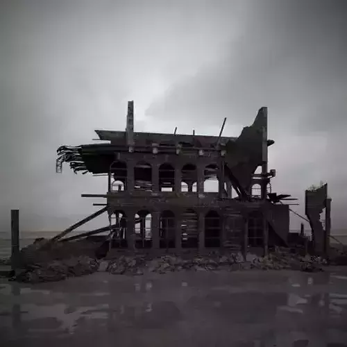 destroyed building 102 am165 3D model