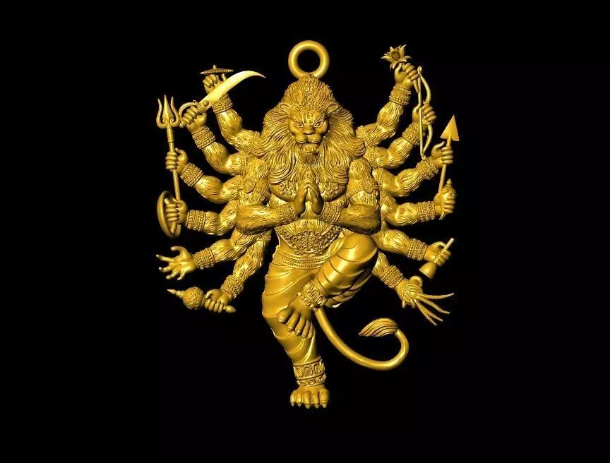 Lord Narasimha  3D print model_0