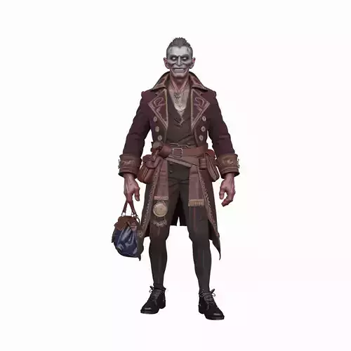 Sly Decayed Undead Merchant in World of  Style 3D Model