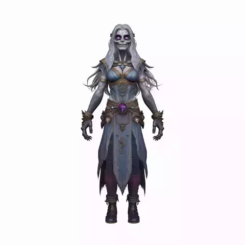 Detailed WoW Style Undead Herbalist with Vine Scars and Plague