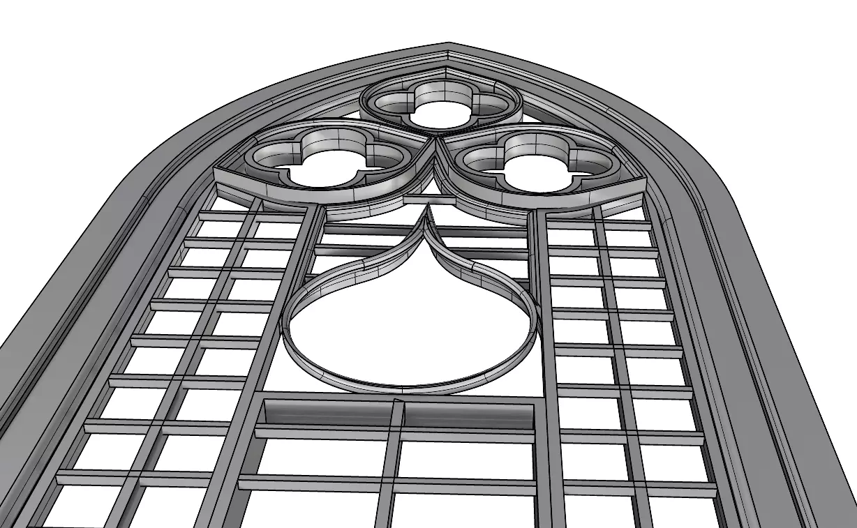 Gothic Stone Window 3D Model 3D model_1