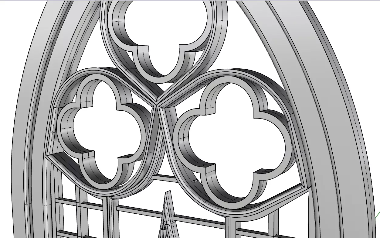 Gothic Stone Window 3D Model 3D model_0