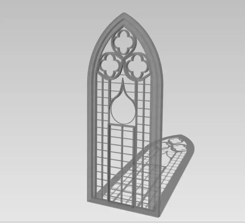 Gothic Stone Window 3D Model 3D model_2