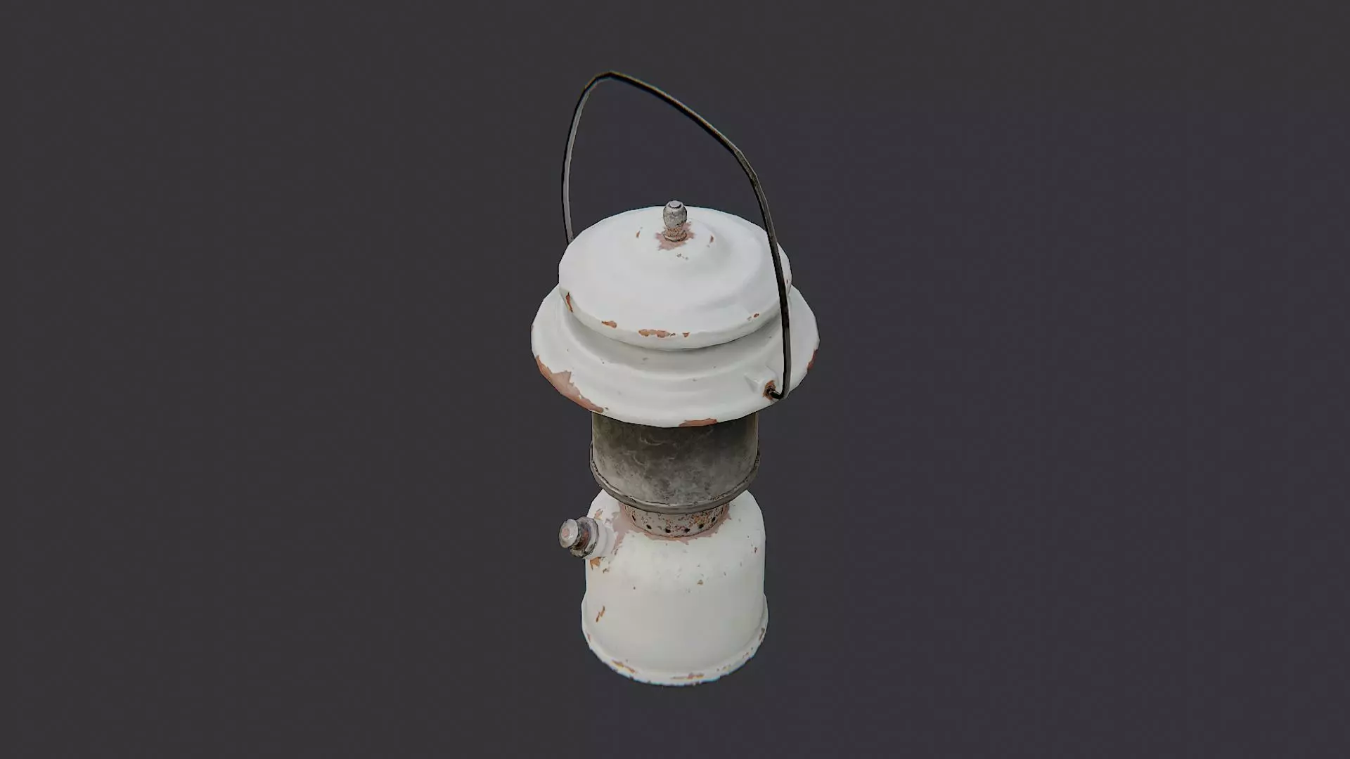 Gas Lantern on Trench Blue Metal Low-poly 3D model_3