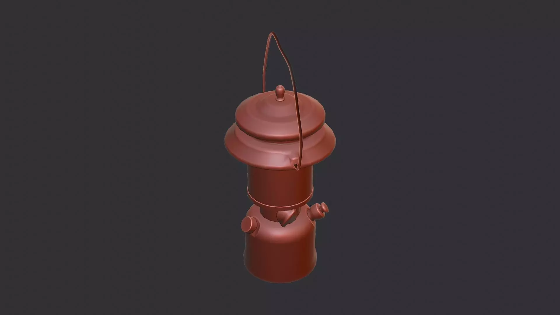 Gas Lantern on Trench Blue Metal Low-poly 3D model_6