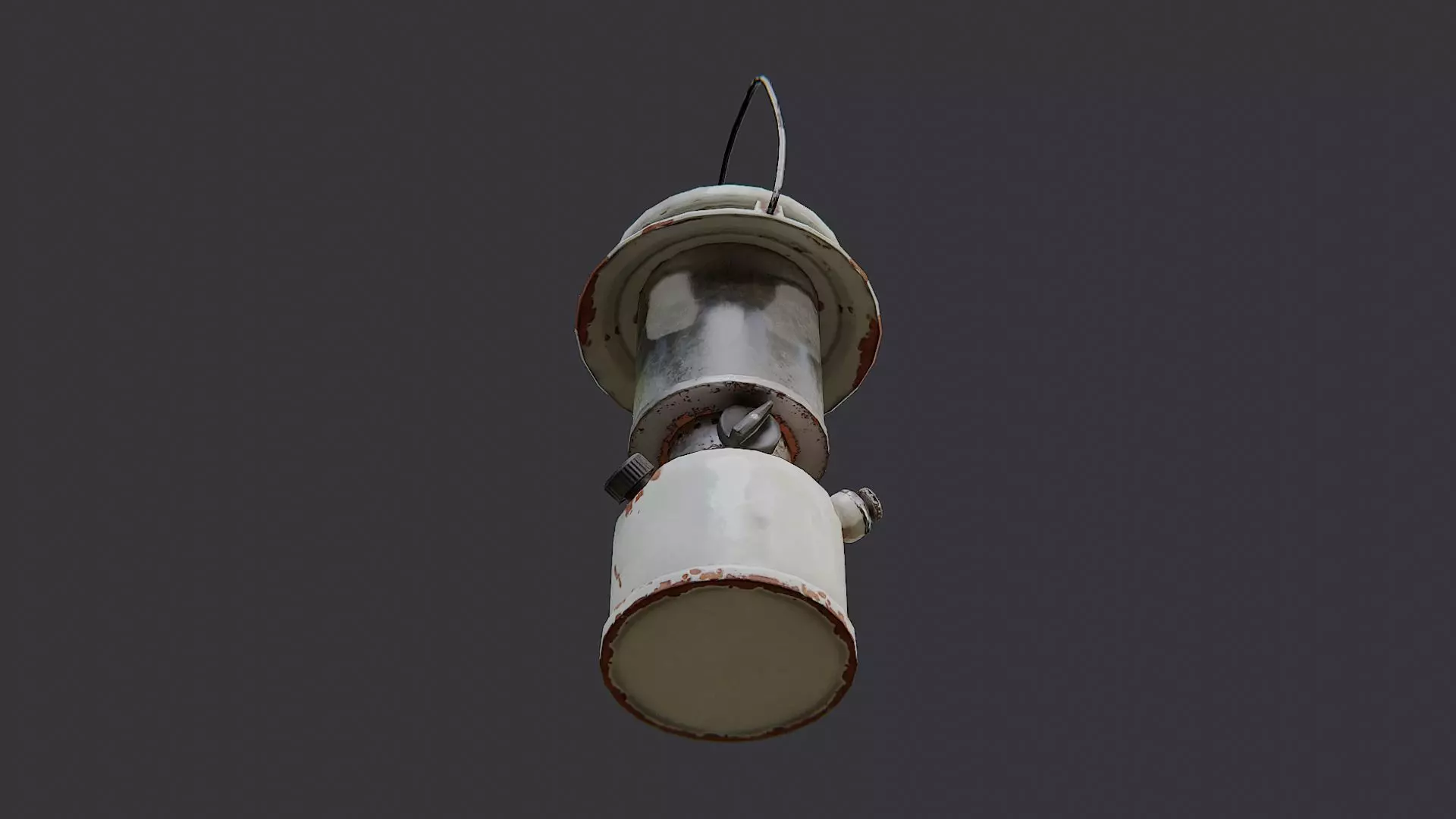 Gas Lantern on Trench Blue Metal Low-poly 3D model_5