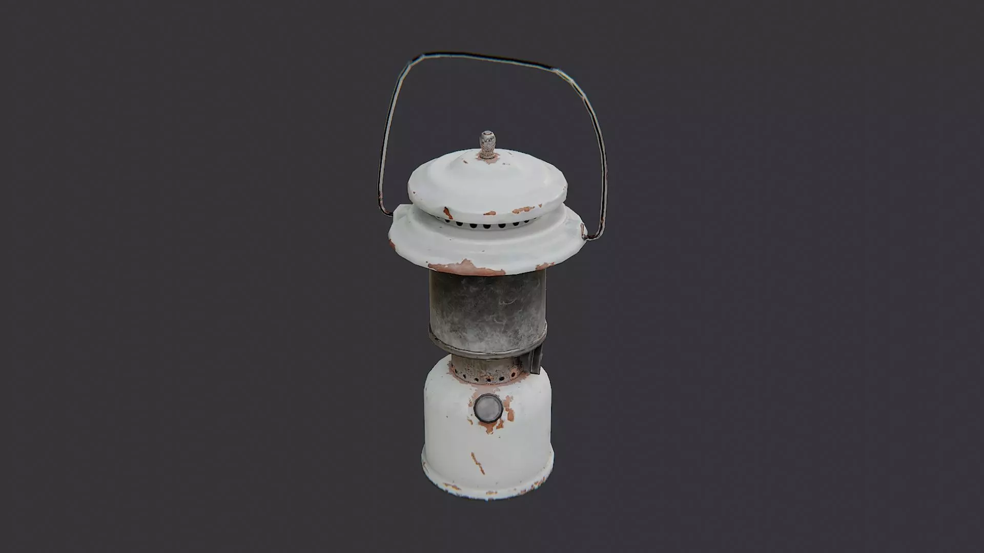 Gas Lantern on Trench Blue Metal Low-poly 3D model_1