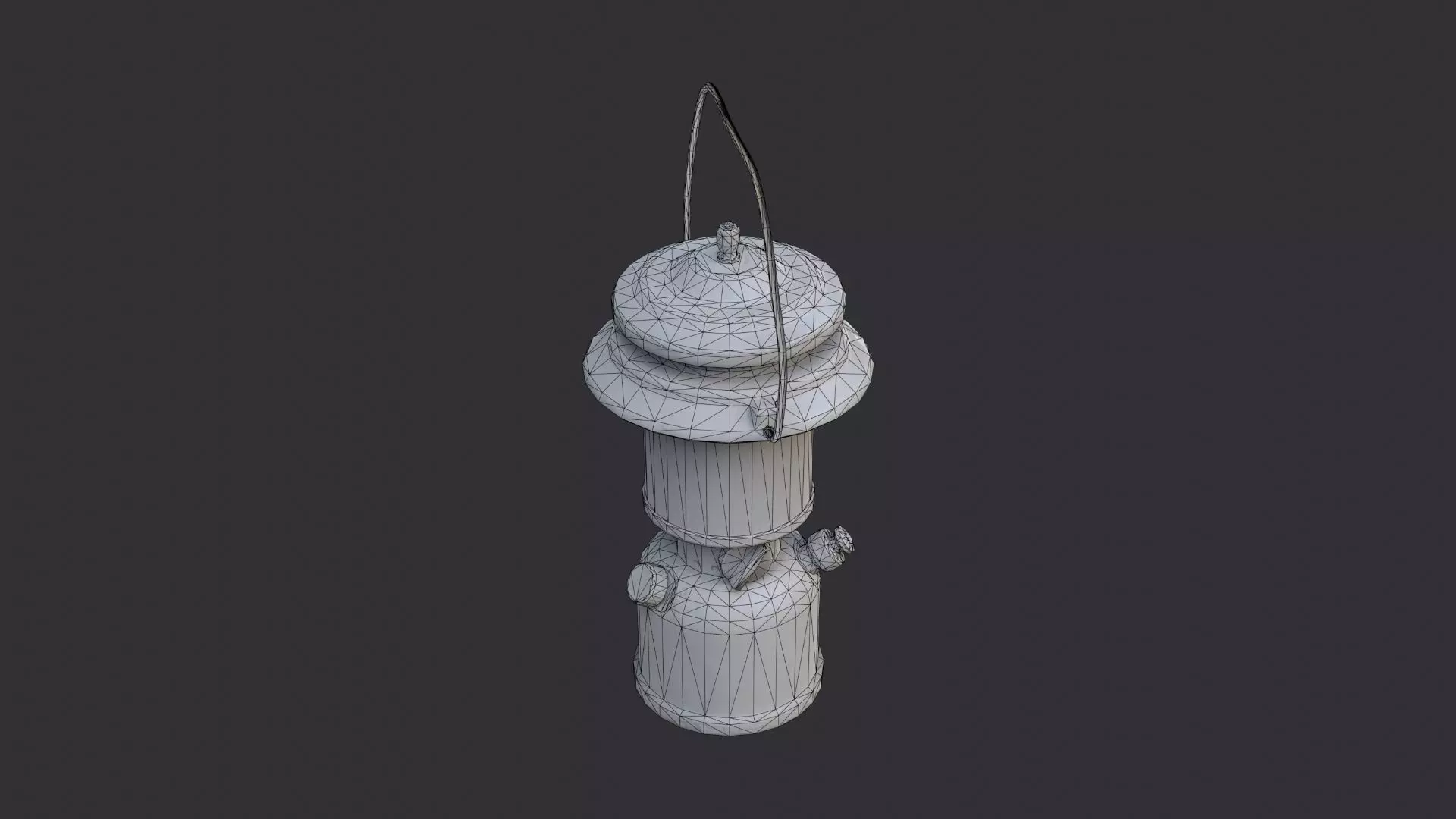 Gas Lantern on Trench Blue Metal Low-poly 3D model_7