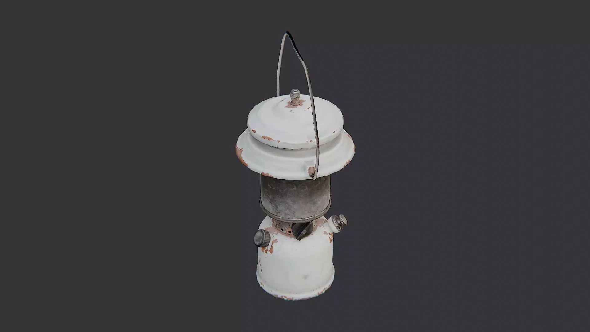 Gas Lantern on Trench Blue Metal Low-poly 3D model_0