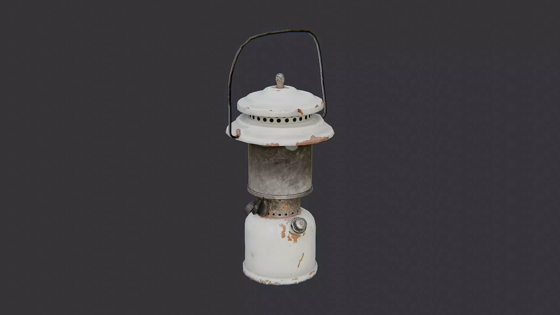 Gas Lantern on Trench Blue Metal Low-poly 3D model_2