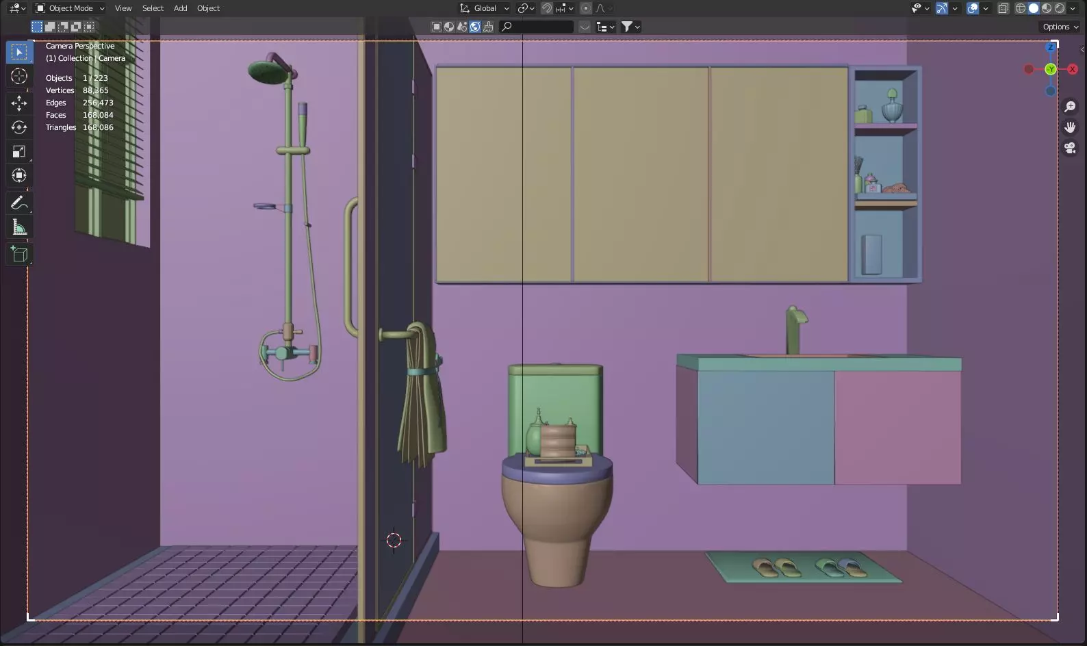 Bathroom Interior Scene Architectural Visualization Free 3D model_3