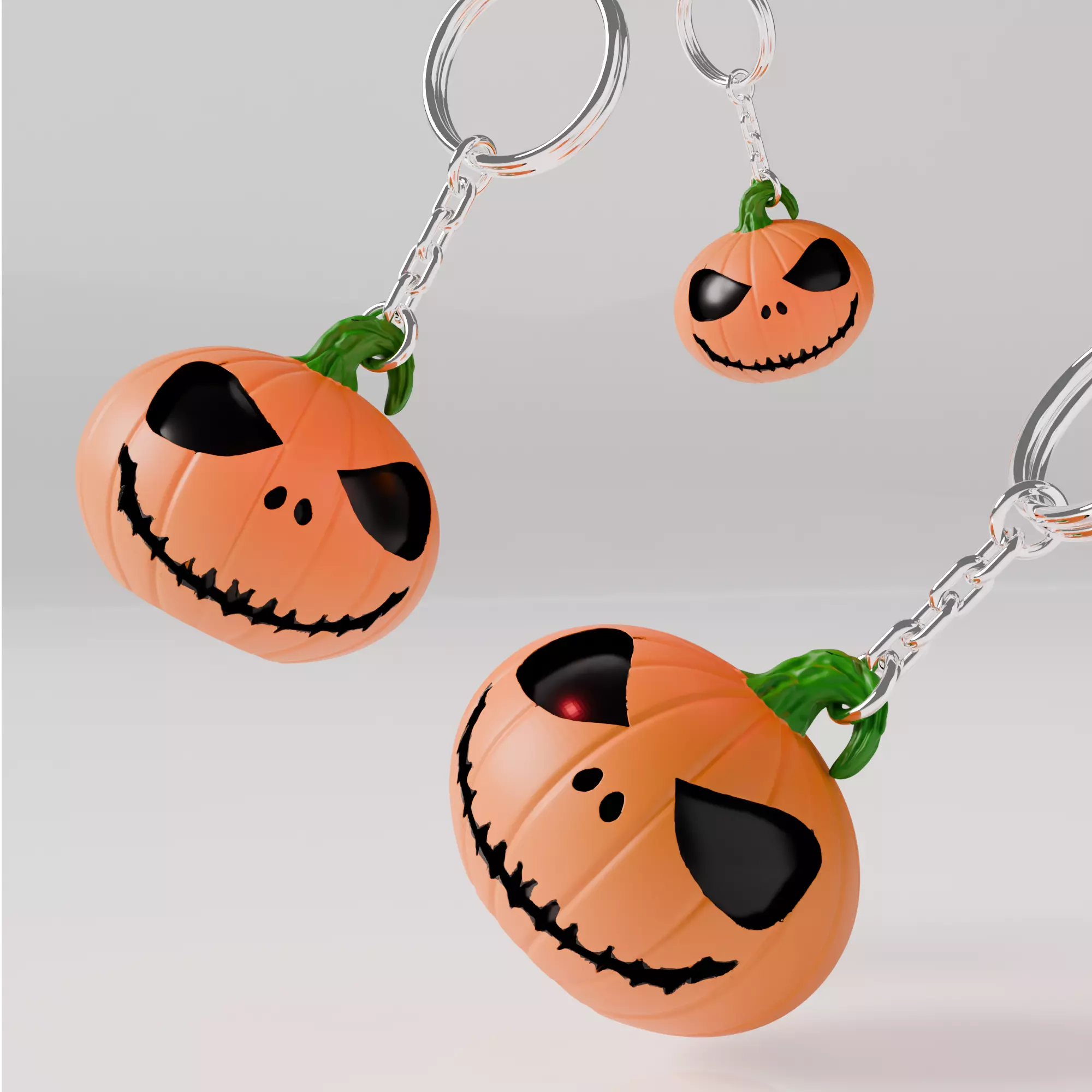 Halloween Jack O Lantern Pumpkin and Keychain 3D print model_5