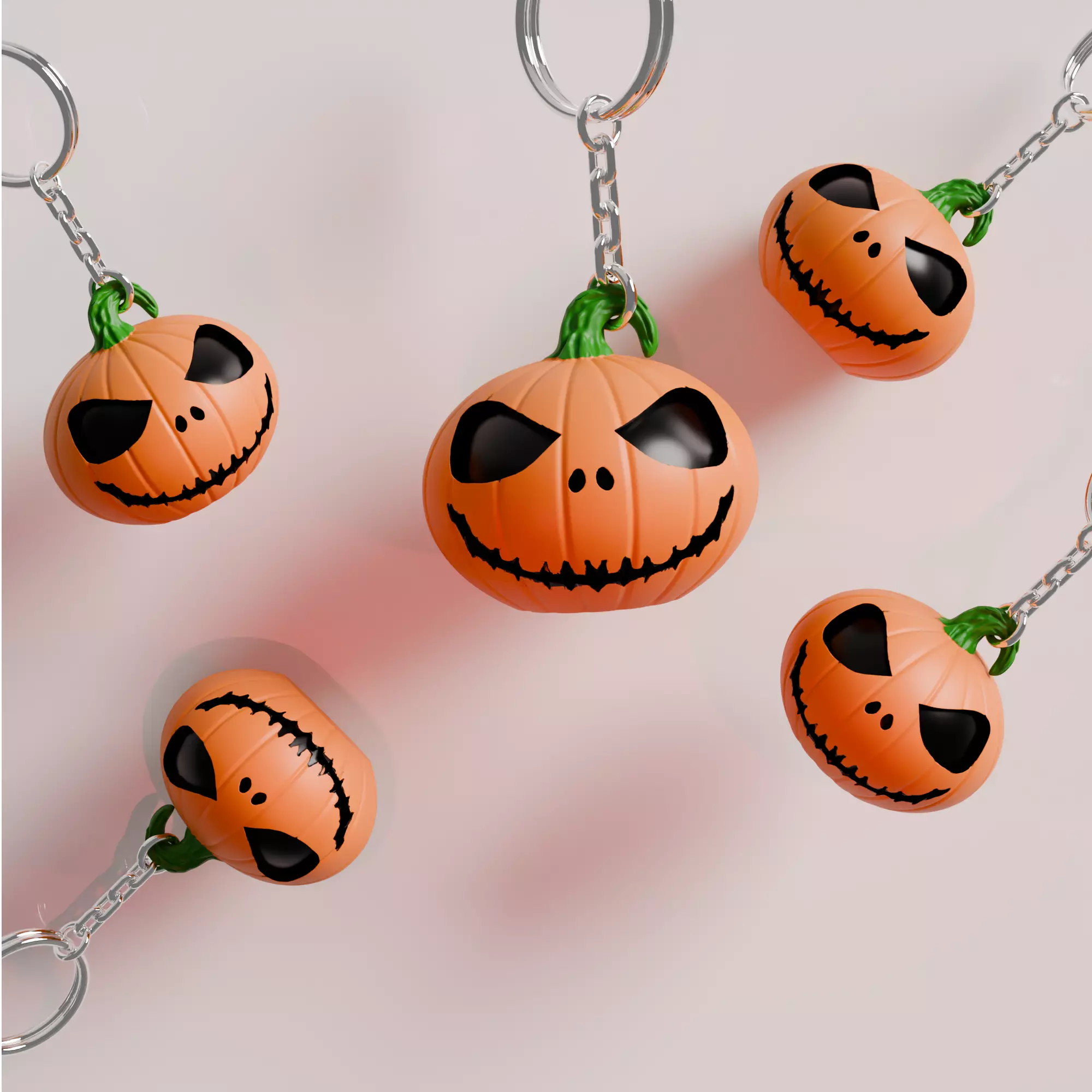 Halloween Jack O Lantern Pumpkin and Keychain 3D print model_8