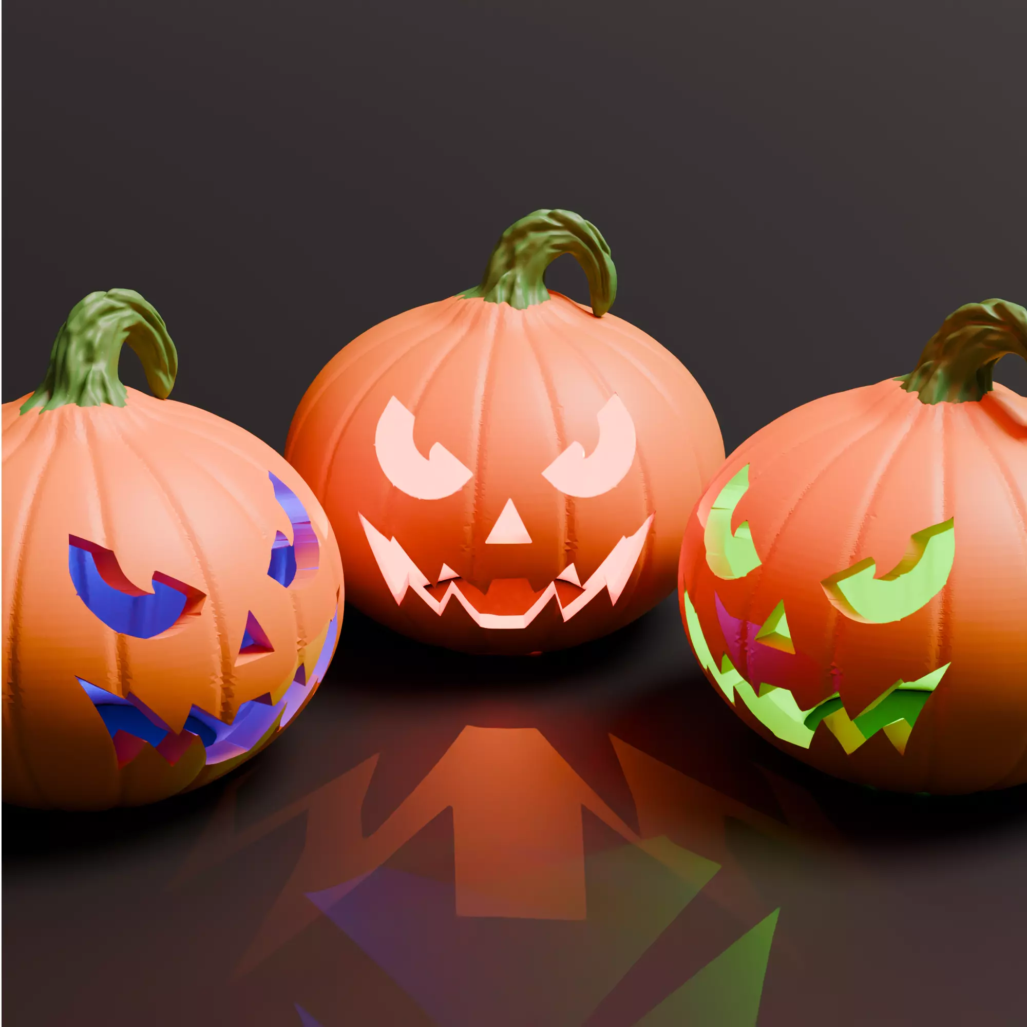 Pumpkin Jack O Lantern STL File 3D print model_3