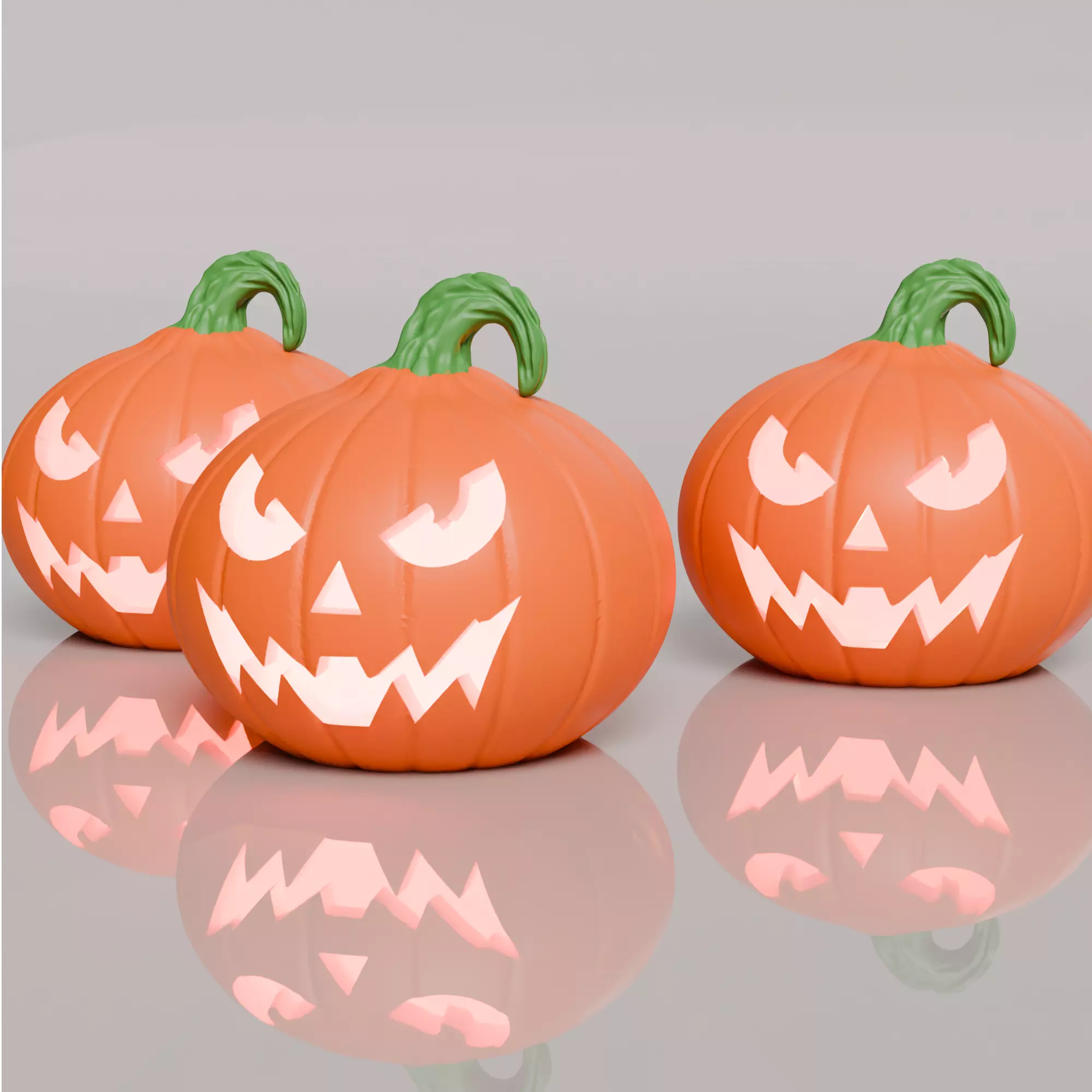 Pumpkin Jack O Lantern STL File 3D print model_6