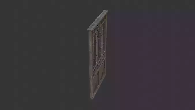 Metal Exterior Gate with Iron Bars