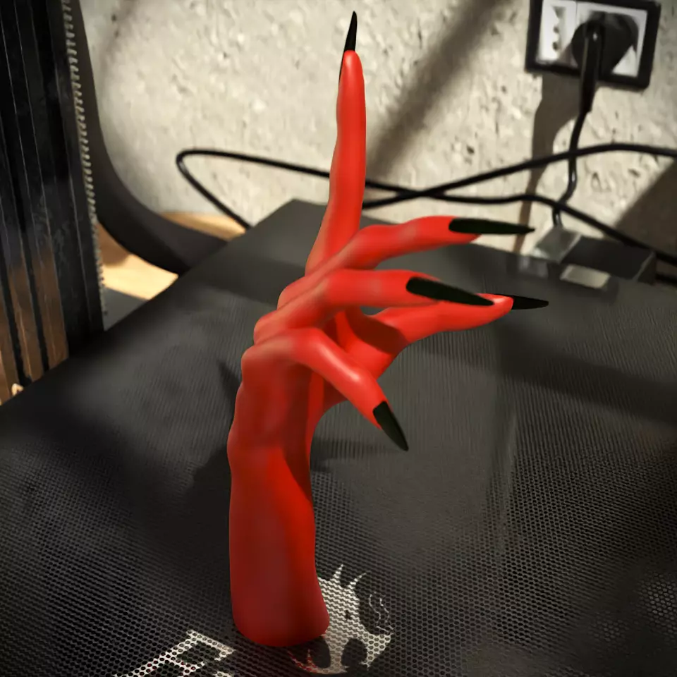 Witch Hand STL Spooky Wall Hand Prop for Halloween  3D print model_1