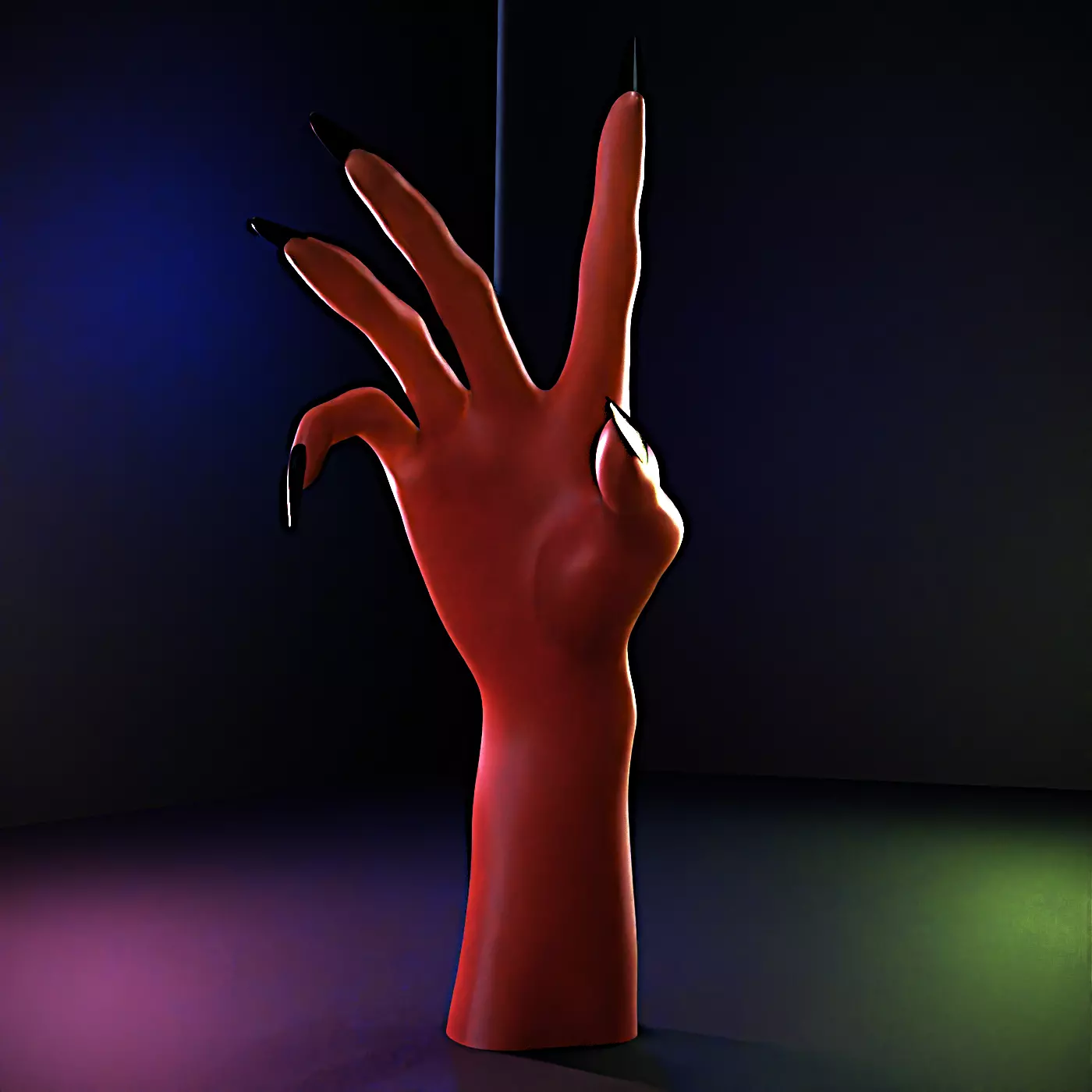 Witch Hand STL Spooky Wall Hand Prop for Halloween  3D print model_2