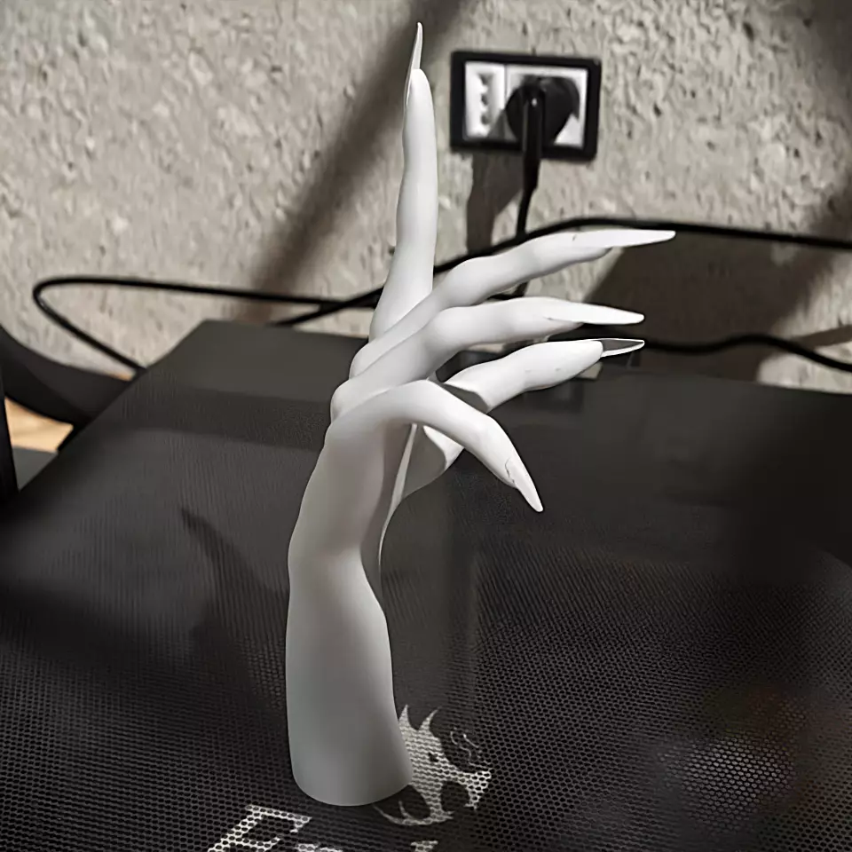 Witch Hand STL Spooky Wall Hand Prop for Halloween  3D print model_3