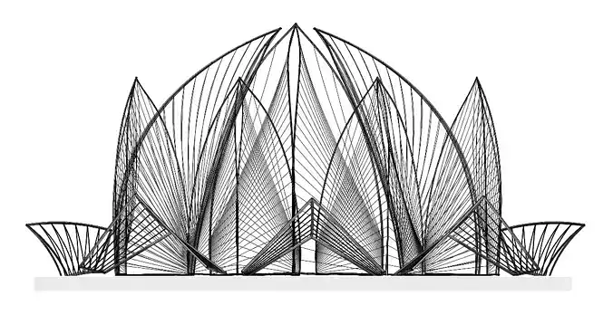 Lotus Wire Flower Architectural Parametric Sculpture