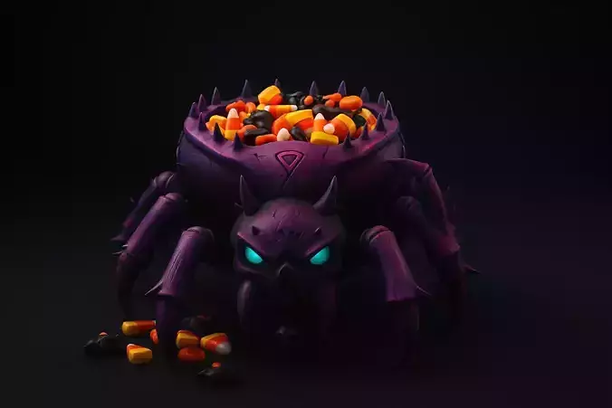 Dark Mystic Spider Planter Candy Holder Fantasy Gothic Creature 