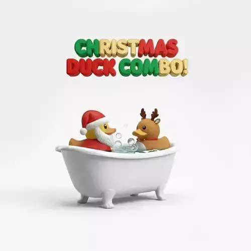 Christmas Rubber Duckies  Santa Claus and Reindeer