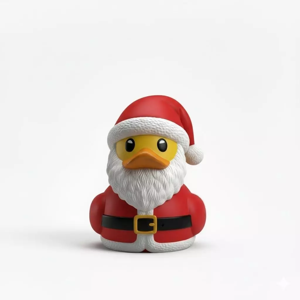 Christmas Rubber Duckies Santa Claus and Reindeer Low-poly 3D model_3