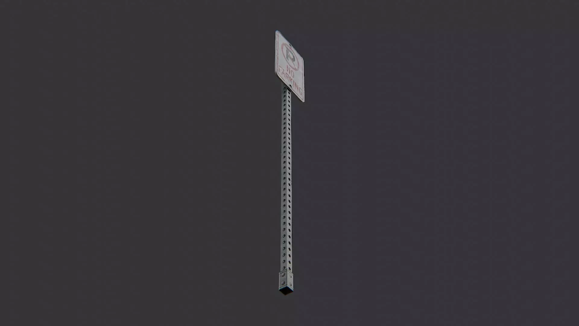 No Parking Street Sign Low-poly 3D model_5