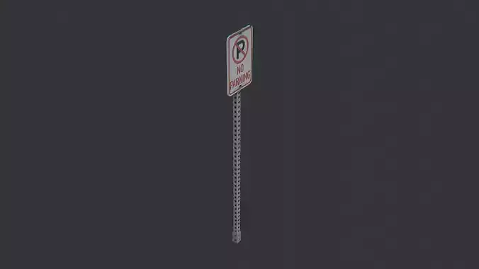 No Parking Street Sign Low-poly 3D model No Parking Street Sign Low-poly 3D model