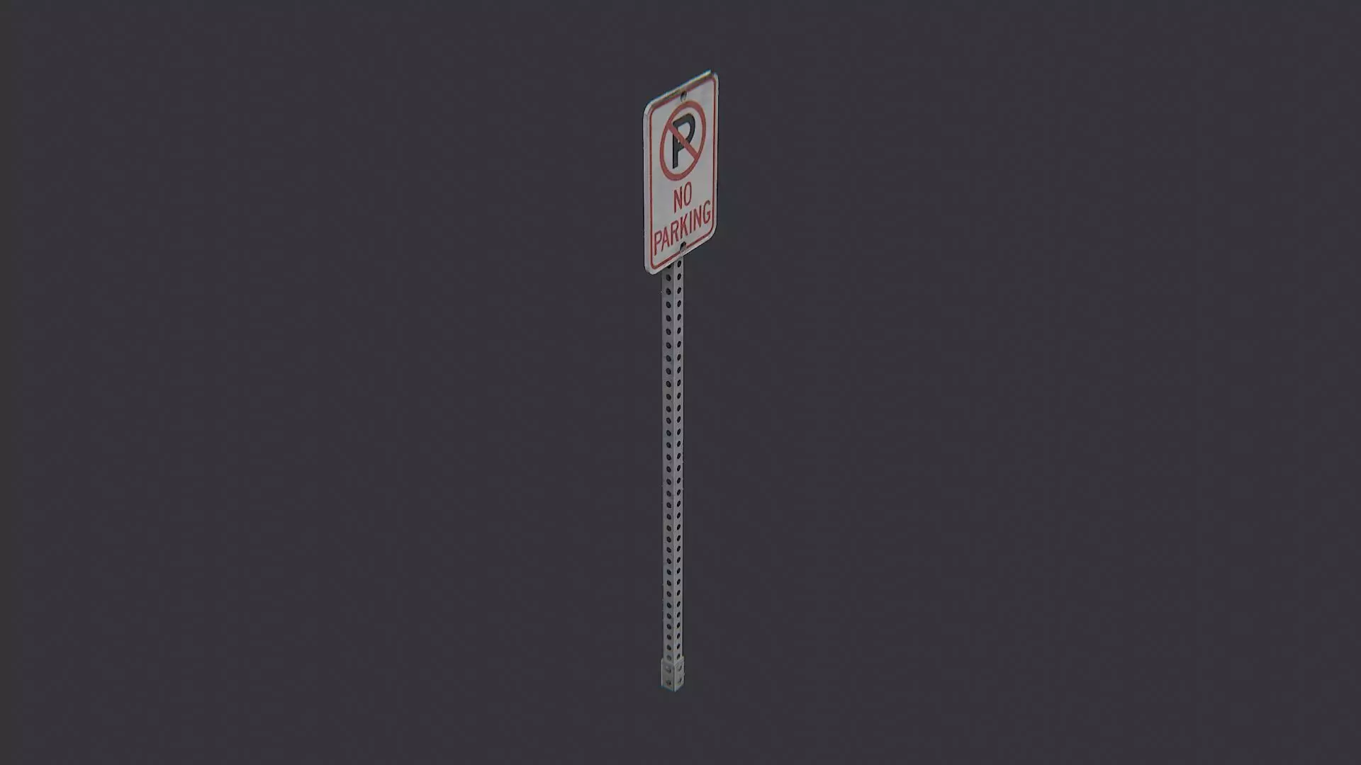 No Parking Street Sign Low-poly 3D model_0