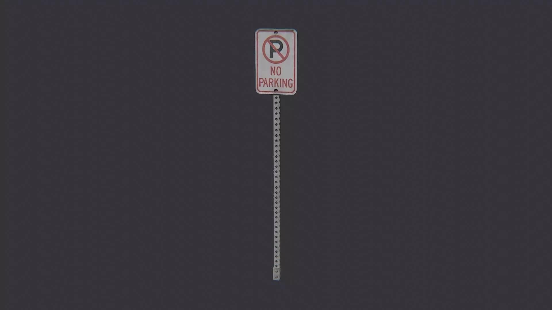 No Parking Street Sign Low-poly 3D model_2