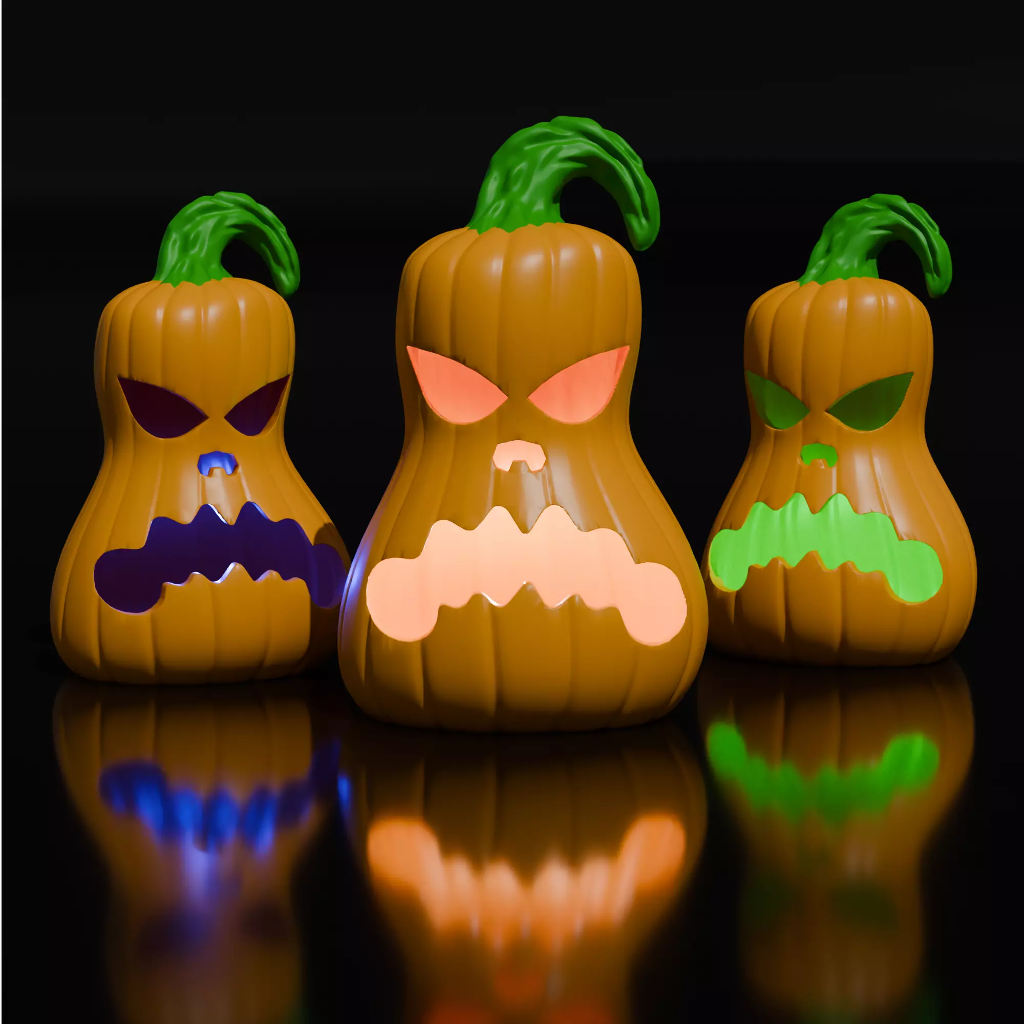 3D Halloween Pumpkin STL Bundle Jack-O-Lantern 3D print model_1