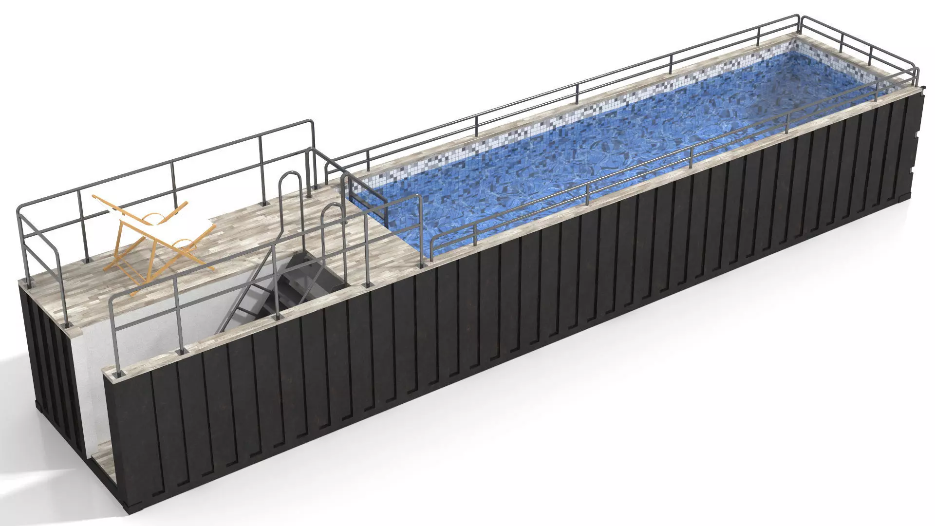 Container Swimming Pool Low-poly 3D model_2